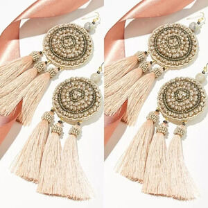 Free People Winona Embellished Tassel Earrings NWT
